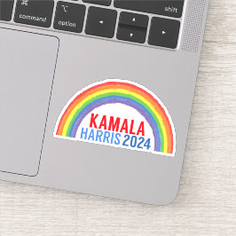 Adesivo Kamala Harris 2024 Laptop Rainbow LGBTQ