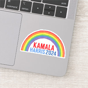 Adesivo Kamala Harris 2024 Laptop Rainbow LGBTQ