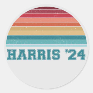 Adesivo Kamala Harris 2024 Pôr do Sol Retro Vintage