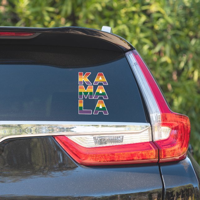 Adesivo Kamala Harris 2024 Rainbow Flag Orgulho gay LGBT (Lado do carro)