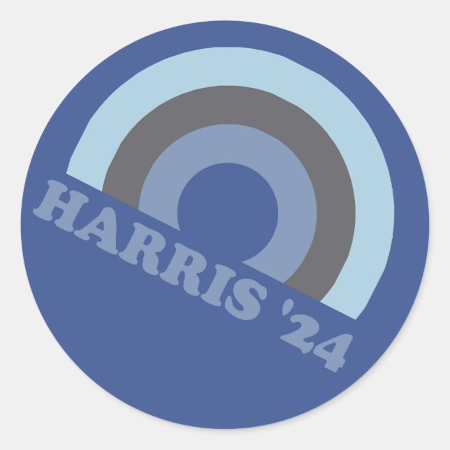 Adesivo Kamala Harris 2024 Retro Rainbow (Frente)