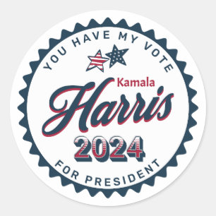 Adesivo Kamala Harris 2024   Tem o meu voto