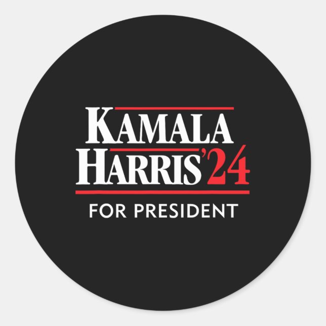 Adesivo Kamala Harris 24 Para O Presidente 2024 (Frente)