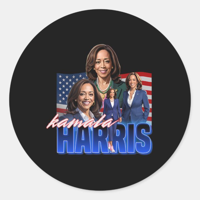 Adesivo Kamala Harris American Flag Bootleg Reboot (Frente)