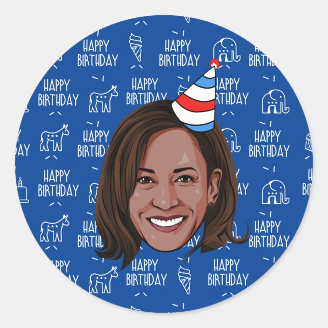 Adesivo KAMALA HARRIS Birthday (Frente)