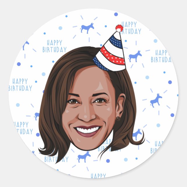 Adesivo Kamala Harris Birthday (Frente)