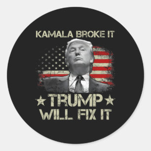 Adesivo Kamala Harris Broke It Trump Vai Corrigir A Bandei