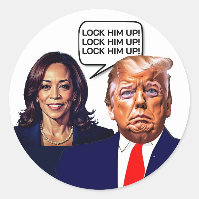 Adesivo Kamala Harris diz trump up (Frente)