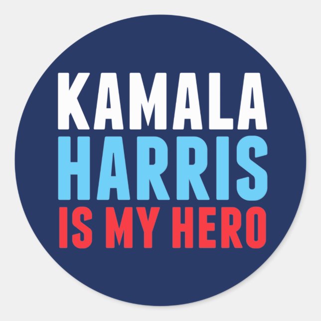 Adesivo Kamala Harris é meu herói (Frente)