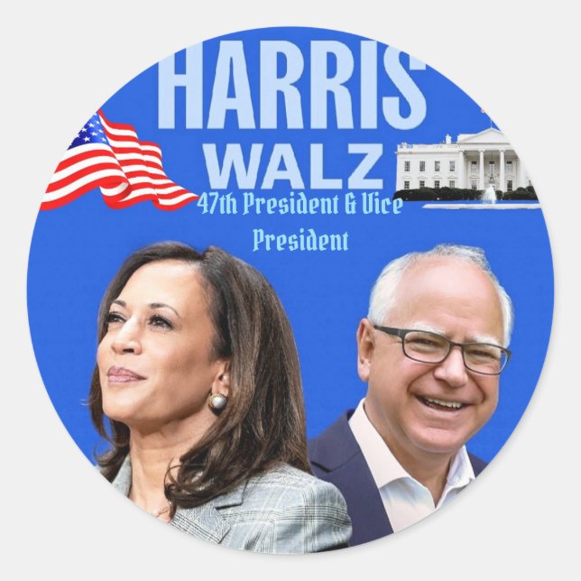 Adesivo Kamala Harris e Tim Walz-2024_ (Frente)