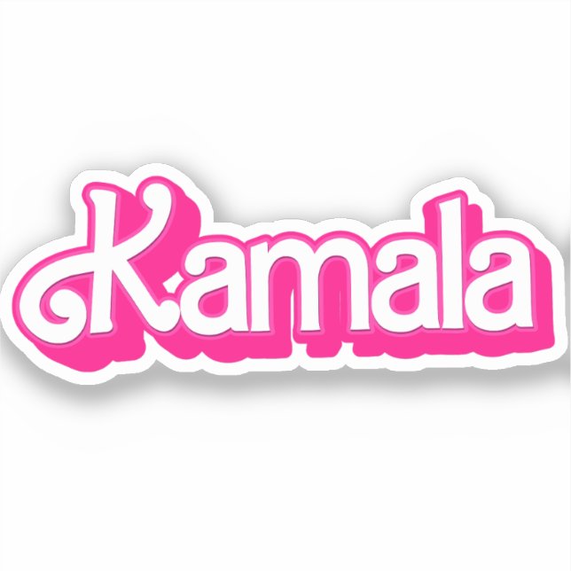 Adesivo Kamala Harris em rosa (Frente)