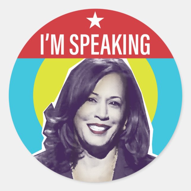 Adesivo Kamala Harris / Eu estou falando (Frente)
