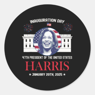 Adesivo Kamala Harris Inauguration Day 2025 Madam 47th Pre