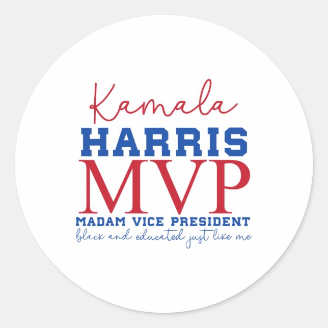 Adesivo Kamala Harris Mvp Senhora Vice-Presidente Black An (Frente)
