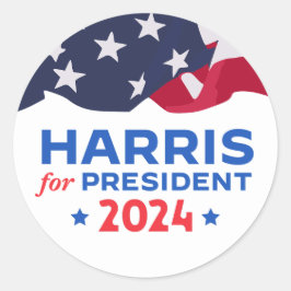 Adesivo Kamala Harris Para O Presidente 2024 American Flag