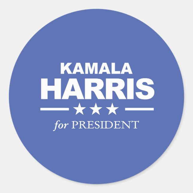 Adesivo Kamala Harris para Presidente - branco - (Frente)