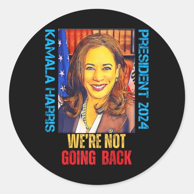 Adesivo Kamala Harris Pop Art Presidente 2024 Não somos Go (Frente)