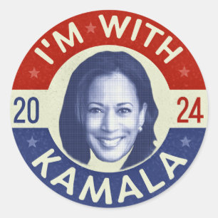 Adesivo Kamala Harris Presidente 2024 Foto Retro Democrata
