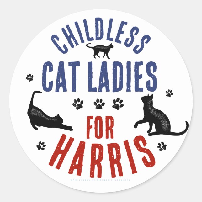 Adesivo Kamala Harris Presidente 2024 Mulheres de Gato Sem (Frente)
