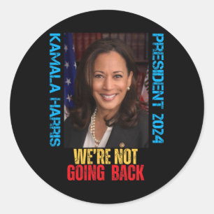 Adesivo Kamala Harris Presidente 2024 Não vamos voltar