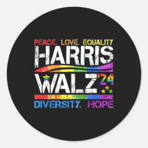 Adesivo Kamala Harris Tim W 2024 Peace Lgbt Harris W Waltz