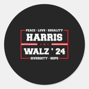 Adesivo Kamala Harris Tim Walz 2024 Peace Lgbt Harris Walz