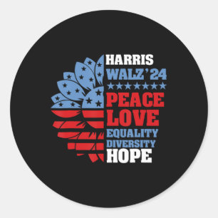 Adesivo Kamala Harris Tim Walz 2024 Peace Lgbt Harris Walz