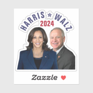 Adesivo Kamala Harris Tim Walz 2024 Presidente Vice Fotos