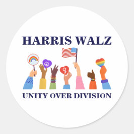 Adesivo Kamala Harris Tim Walz Unity Over Division