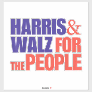 Adesivo Kamala Harris Tim Walz Valsa Para O Povo 2024