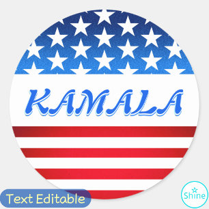 Adesivo Kamala Harris USA Flag Custom Text Elections 2024