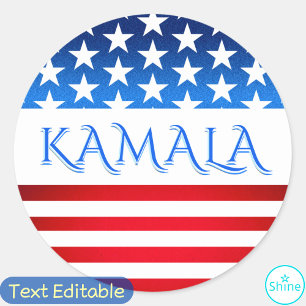 Adesivo Kamala Harris USA Flag Democratas Personalizados T