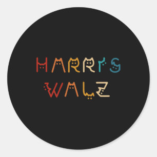 Adesivo Kamala Harris Walz Walz Waltz 2024 Cat Lettering P