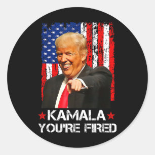 Adesivo Kamala Você é demitido Presidente Trump 2024 Rindo