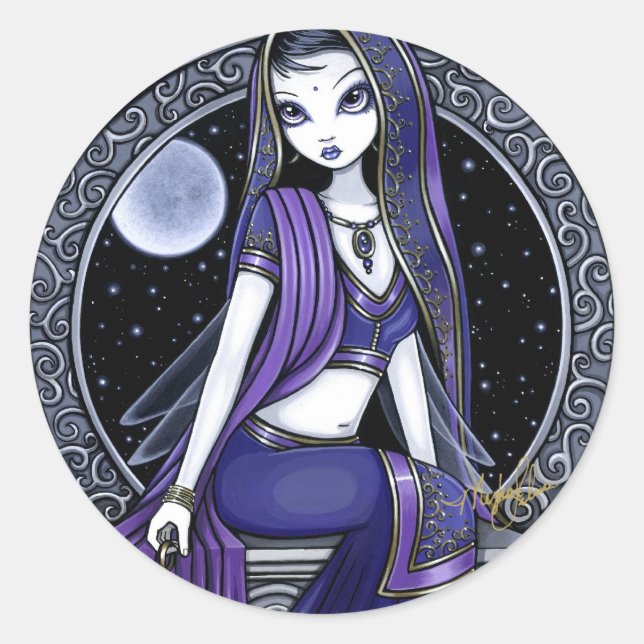Adesivo "Kami" Roxo Moon Sari Fairy Stickers (Frente)
