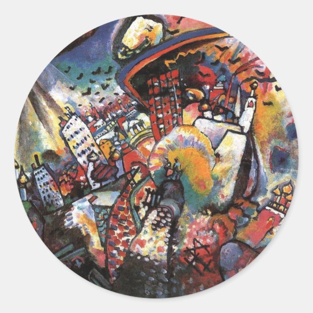 Adesivo Kandinsky Moscou I Cityscape Abstrato Painting (Frente)