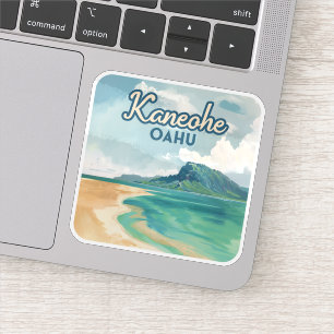 Adesivo Kaneohe Sandbar Oahu Hawaii Retro