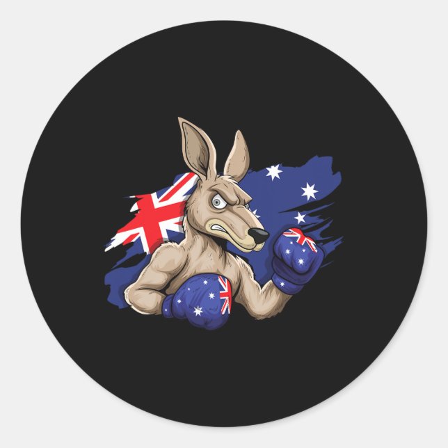 Adesivo Kangaroo Boxer Boxer Australian Flag Love Austral (Frente)