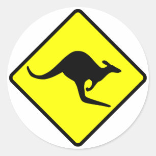 Adesivo Kangaroo Crossing Road Sign