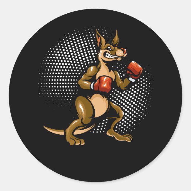 Adesivo Kangaroo Humor Boxer Animal Fun Boxer (Frente)