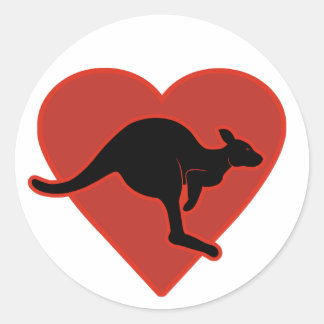 Adesivo Kangaroo Love Red Heart