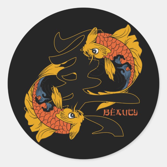 Adesivo Kanji Koi Fish Beauty (Frente)