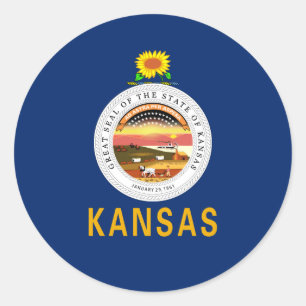 Adesivo Kansan Flag & Seal, Flag do Kansas