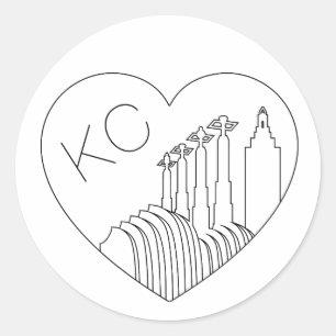 Adesivo Kansas City - Coração da Linha Minimalista do Skyl