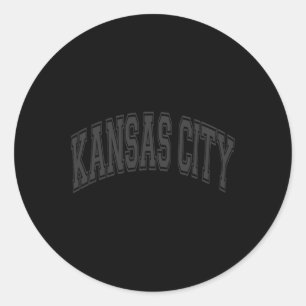 Adesivo Kansas City Texto Arqueado Preto Com Impressão Pre