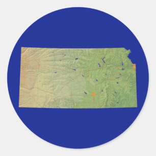 Adesivo Kansas Map Sticker