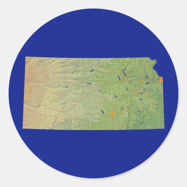Adesivo Kansas Map Sticker (Frente)