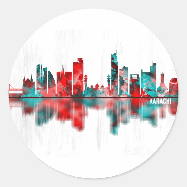 Adesivo Karachi Skyline Paquistão (Frente)