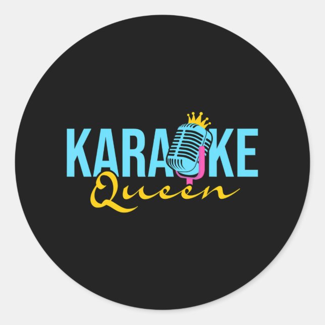 Adesivo Karaoke Queen Microphone Singing Music Lover (Frente)