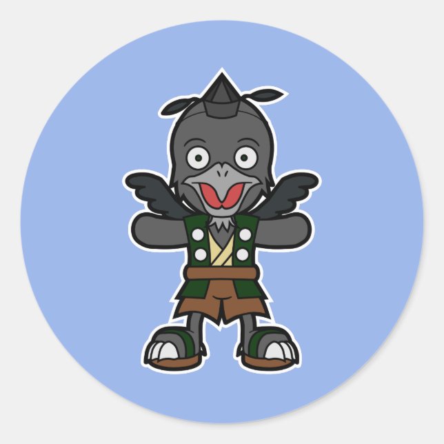 Adesivo Karasu-tengu, o guerreiro japonês da multidão (Frente)